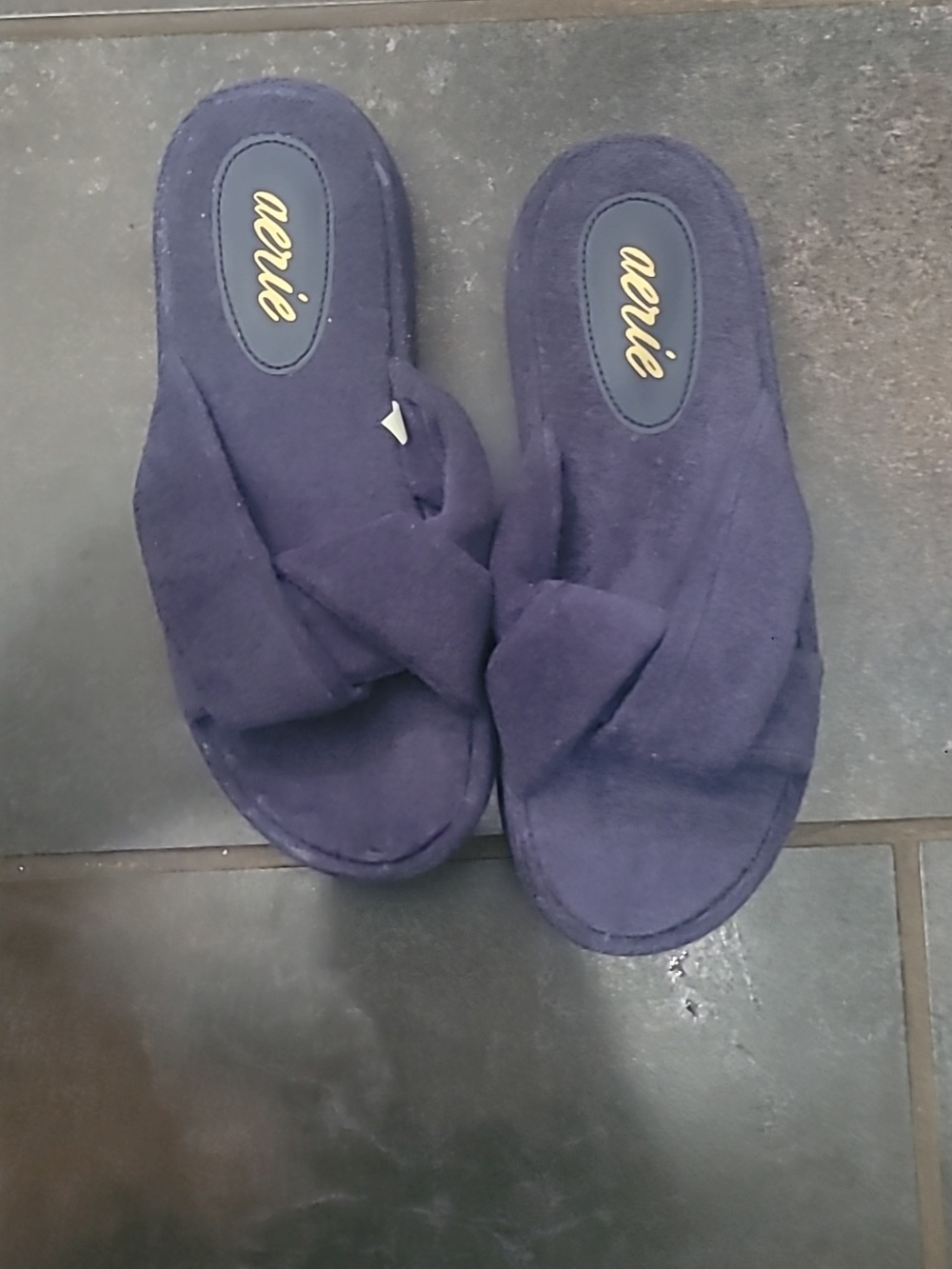 New AERIE Slip-On Platform Sandals In Blue Size 9 Women - Picture 2 of 4